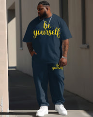 Men's Large Casual Make Your Own Theme Printed T-Shirt Trousers Suit