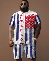 Independence Day Simple Flag Print Large Men's Set