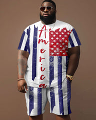 Independence Day Simple Flag Print Large Men's Set