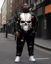 Men's Big and Tall Skull Street Long Sleeve Hoodie Set