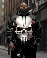 Men's Big and Tall Skull Street Long Sleeve Hoodie Set