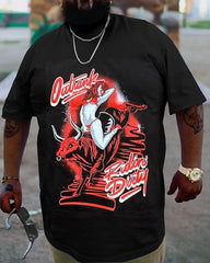 Plus Size Black Ridini Disty T-Shirt