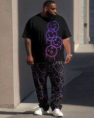 Street Color Splash Ink Expression Print Big & Tall Men's Set