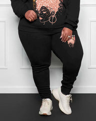 Women's Plus Size Brown Sugar Latina Woman Hoodie Set