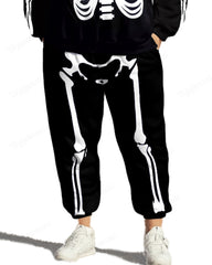 Halloween Skeleton Print Women's Big and Tall Hoodie Set