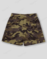 Plus Size Men's Green Camouflage Graffiti Print Sports Mesh Quick Dry Shorts