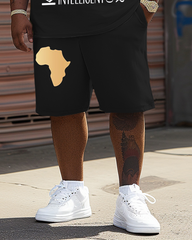 Men's Plus Size I Am A Black Man T-Shirt Shorts Suit
