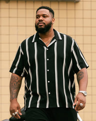 Big Boy Striped Short Sleeve Shirt Trousers Suit