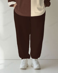 Women's Casual Daily Colorblock Zebra Print Big & Tall Hoodie Set