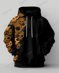 Men's Plus Size Skull Color Block Hoodie Set of Two