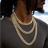 HIPHOP Full Diamond Cuban Diamond Gold Necklace