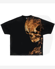 Plus Size Men's Street Fashion Scary Skull Print Trendy T-Shirt
