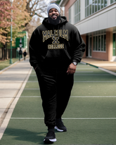 Men's Plus Size Malcolm X College Style Hoodie and Sweatpants Two Piece Set