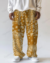 Irregular Paisley Pattern Men's Big & Tall Straight Long Sweat Pants