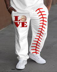 Men's Big & Tall I Love Baseball Print T-shirt and Pants Set