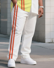 Big Boy Must-Have Striped Colorblock Short Sleeve Shirt Trousers Suit