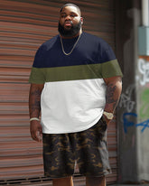 Street Casual Camouflage Colorblock Printed Large Men's Set