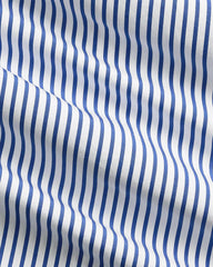 100% Cotton-classic Blue And White Striped Men's Long Sleeve Shirt