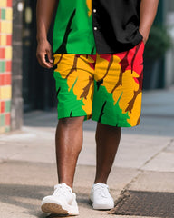 Men's Plus Size Juneteenth Love Letter Print Shirt Shorts Suit