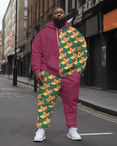Men's Big & Tall Giyuu Haori Pattern Hoodie and Pants Set