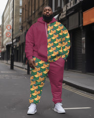 Men's Big & Tall Giyuu Haori Pattern Hoodie and Pants Set
