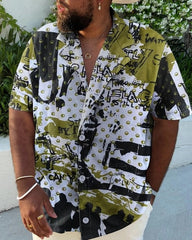 Vintage Men's Plus Size Hip-Hop Element Shirt