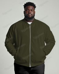 Men's Daily Casual Simple Solid Color Big and Tall Long Sleeve Jacket