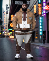 Men's Plus Size Tracksuit Attack on Titan Custome Hoodie and Pants Set