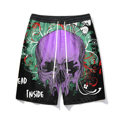 Gothic Plus Size Skull Tnside Casual Shorts