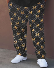 Men's Large Street Bear M Hip-Hop Tie-Dye Casual Two-piece Set