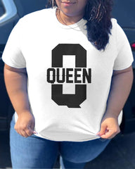 King Queen Couples Plus Size Personalized Print T-Shirt