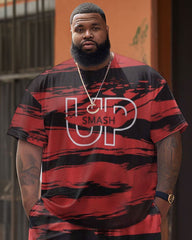 Street Casual Geometric UP Letter Print Large Men's Set