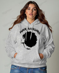 Women's Plus Size Cotton Hoodie With Stunning Silhouette Head Print
