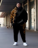 Men's Plus Size Skull Color Block Hoodie Set of Two