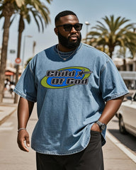 Big & Tall Men's Easy All-Match Child OF God Denim T-Shirt