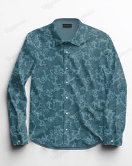 High-grade Rose Jacquard Long Sleeve Lapel Shirt Men's Plus Size