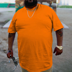 Big and Tall Men's Solid Color Crew Neck Short Sleeve T-Shirt