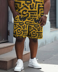 Simple Art Letter Personalized Print Large Men's Suit