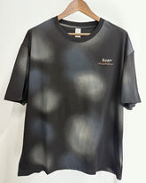 4XL-8XL Big & Tall Men's Daily Leisure Two-color Flower Washing Letter Cotton Crewneck Short-sleeved T-shirt