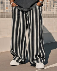 Big Boy Summer Vintage Sense Striped Print Trousers