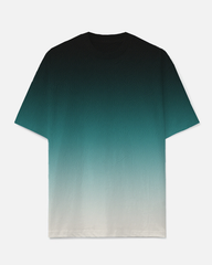 Big Men's Sleek Green Ombré Effect Outdoor Short Sleeve T-shirts
