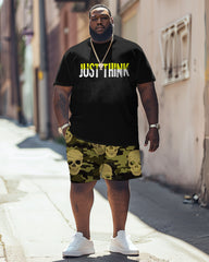 Just Think Letter Skull Print Large Men's Suit