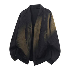 Men’s Plus-Size Loose-Fit Knitted Cardigan