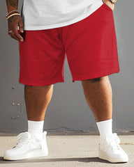 Men's Plus Size Enjoy Your Life T-Shirt Shorts Suit
