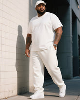 Big Boy Daily Casual All-match Solid Color Short-sleeved T-shirt Trousers Suit