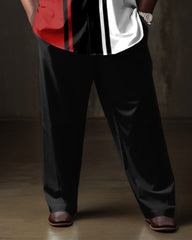Men's Plus Size Business Red and Black Rambler Two-Piece Set