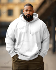 Men's Big and Tall Fashion Casual Versatile Solid Color Long Sleeve Hoodie