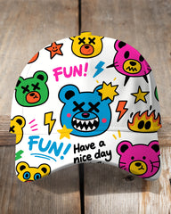 Graffiti Style Bold Bear Sporty Baseball Cap