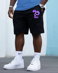 Big & Tall Men's Gradient Question Mark Round Neck T-shirt Shorts Suit