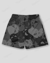 Plus Size Men's Skull Camouflage Graffiti Print Sports Mesh Quick Dry Shorts